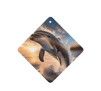 Poezjzw Square Lavender Scent Car Air Fresheners Jumping Dolphin Pattern 6 Pcs Aromatherapy Tablets For Wardrobe Shoe