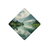 Poezjzw Square Lavender Scent Car Air Fresheners Landscapes Pattern 4 Pcs Aromatherapy Tablets For Wardrobe Shoe