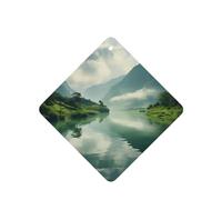 Poezjzw Square Lavender Scent Car Air Fresheners Landscapes Pattern 6 Pcs Aromatherapy Tablets For Wardrobe Shoe