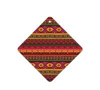 Poezjzw Square Lavender Scent Car Air Fresheners Mexican Folk Art Boho Pattern 4 Pcs Aromatherapy Tablets For Wardrobe Shoe Cabinet Eliminate