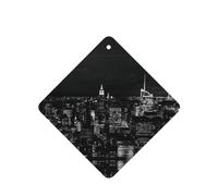 Poezjzw Square Lavender Scent Car Air Fresheners New York Night Sky Pattern 6 Pcs Aromatherapy Tablets For Wardrobe Shoe Cabinet Eliminate