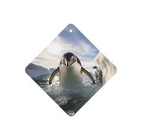 Poezjzw Square Lavender Scent Car Air Fresheners Penguin Swimming Pattern 4 Pcs Aromatherapy Tablets For Wardrobe Shoe