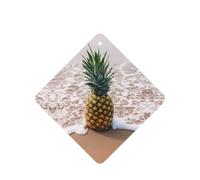 Poezjzw Square Lavender Scent Car Air Fresheners Pineapple On Beach Pattern 4 Pcs Aromatherapy Tablets For Wardrobe Shoe Cabinet Eliminate