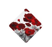 Poezjzw Square Lavender Scent Car Air Fresheners Red Poppy Flower Pattern 4 Pcs Aromatherapy Tablets For Wardrobe Shoe Cabinet Eliminate
