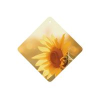 Poezjzw Square Lavender Scent Car Air Fresheners Sunflowers In The Evening Sun Pattern 4 Pcs Aromatherapy Tablets For Wardrobe Shoe
