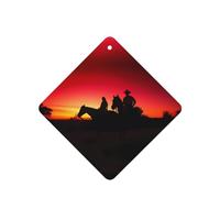 Poezjzw Square Lavender Scent Car Air Fresheners Texas Cowboy Pattern 4 Pcs Aromatherapy Tablets For Wardrobe Shoe Cabinet Eliminate
