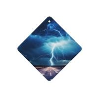 Poezjzw Square Lavender Scent Car Air Fresheners Thunder And Lightning Pattern 6 Pcs Aromatherapy Tablets For Wardrobe Shoe