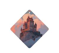 Poezjzw Square Lavender Scent Car Air Fresheners Top Building Pattern 6 Pcs Aromatherapy Tablets For Wardrobe Shoe
