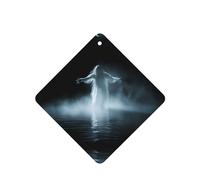 Poezjzw Square Lavender Scent Car Air Fresheners White Ghost In The Mist Pattern 6 Pcs Aromatherapy Tablets For Wardrobe Shoe