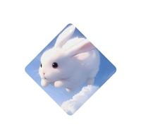 Poezjzw Square Lavender Scent Car Air Fresheners White Rabbit Pattern 4 Pcs Aromatherapy Tablets For Wardrobe Shoe
