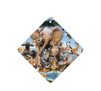 Poezjzw Square Lavender Scent Car Air Fresheners Wildanimals Elephant Pattern 6 Pcs Aromatherapy Tablets For Wardrobe Shoe Cabinet Eliminate