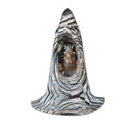 POEZJZW Squirrel Looking Pattern Hooded Cloak Robe Costume Cloak For Adult Men Women Christmas Hoodies Cape Cosplay Costumes L