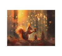 POEZJZW Squirrel Peeling Squirrels Pattern Flannel Blanket Lightweight and Comfortable Ultra-Soft Warm Micro Fleece Bed Couch Living Room 80"X60"