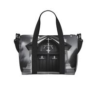 Poezjzw Stately Church Travel Duffle Bag Weekender Carry On Tote Bags For Women Hospital Bags For Labor And Delivery Overnight Luggage Bag, Black, One Size, Black, One Size
