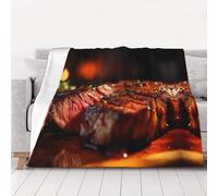 POEZJZW Steak Fashion Flannel Bed Blanket 60"X50" Cozy Blanket Soft And Warm Sofa Blanket, Bedroom Blanket