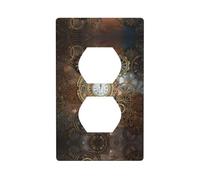 Poezjzw Steampunk Clock Pattern Light Switch Cover Outlet Cover Duplex Outlet Decorative Wall Plate Decorative Wall Plate Size 4.5x2.76 Inch