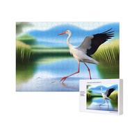 Poezjzw Storks In The Water Adult Classic Jigsaw 300 Pieces Wooden Puzzle Modern Home Decor Intellectual Game 40 X 28 Cm