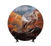 POEZJZW Strange Beasts Bone China Decorative Plate Dinner Plates Crafts Perfect Decoration for Home Office and Coffee Shop 7in