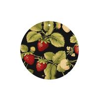 Poezjzw Strawberry Harvest Pattern Car Air Fresheners 4 Pcs Round Shape Hanging Aromatherapy Tablets Scented Fresheners For Bedroom Closet Shoe
