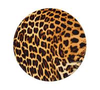 POEZJZW Stripes On Leopards Pattern Round Mouse Mat, Cute Mouse Pad, Non-Slip Rubber Base With Stitched Edge, Small Size 7.9 X 7.9 Inch