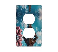 Poezjzw Stylish Tower Pattern Outlet Covers Wall Plate Light Switch Plate Decorative for Kitchen Bathroom Bedroom Farmhouse Decor