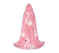 POEZJZW Summer Flamingo Palm Leaves Pattern Men Women Cloak With Hood Adult Cape With Hood Renaissance Halloween Witch Costume Wizard Cloak S