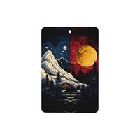 Poezjzw Sun And Moon Coexisting Pattern Car Air Fresheners 4 Pcs Rectangle Hanging Aromatherapy Tablets Scented Fresheners For Bedroom Bathroom