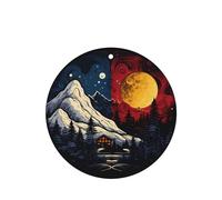 Poezjzw Sun And Moon Coexisting Pattern Car Air Fresheners 6 Pcs Round Shape Hanging Aromatherapy Tablets Scented Fresheners For Bedroom Bathroom