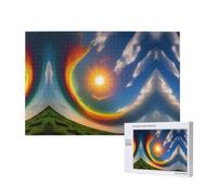 Poezjzw Sun High In The Sky Adult Classic Jigsaw 1000 Pieces Wooden Puzzle Modern Home Decor Intellectual Game 75x50cm