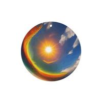 Poezjzw Sun High In The Sky Pattern Car Air Fresheners 6 Pcs Round Shape Hanging Aromatherapy Tablets Scented Fresheners For Bedroom Closet Shoe