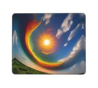 Poezjzw Sun High in The Sky Pattern Mouse Pad Non-Slip Rubber Stitched Edges Waterproof Gaming Mouse Mat for Desk Gaming Work Wireless Mice 10 X 12 Inch