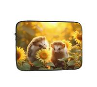 POEZJZW Sunflower And Hedgehog Laptop Bag Handheld Portable Briefcase Shockproof Protective Sleeve Computer Inner Bag For 10 inch inch Laptop, Black, 25.40 cm