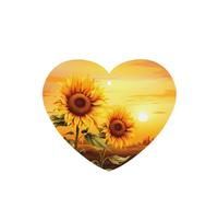 Poezjzw Sunflower At Sunset Pattern Car Air Fresheners 6 Pcs Heart Shape Hanging Aromatherapy Tablets Scented Fresheners For Bedroom Bathroom