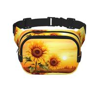 Poezjzw Sunflower At Sunset Travel Waist Bag Suitable For Running, Cycling And Outdoor Adventures, Store Mobile Phones And Credit Cards, Black, One Size, Black, One Size