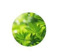 Poezjzw Sunny Green Pattern Car Air Fresheners 4 Pcs Round Shape Hanging Aromatherapy Tablets Scented Fresheners For Bedroom Bathroom