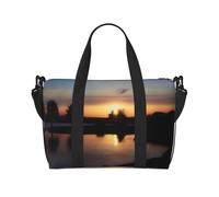 Poezjzw Sunset Travel Duffle Bag Weekender Carry On Tote Bags For Women Hospital Bags For Labor And Delivery Overnight Luggage Bag, Black, One Size, Black, One Size