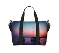 Poezjzw Surreal Sailboat Travel Duffle Bag Weekender Carry On Tote Bags For Women Hospital Bags For Labor And Delivery Overnight Luggage Bag, Black, One Size