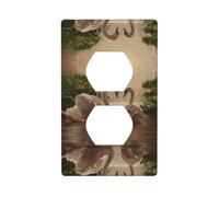 Poezjzw Swan Green Leaves Pattern Light Switch Cover Outlet Cover Duplex Outlet Decorative Wall Plate Decorative Wall Plate Size 4.5x2.76 Inch