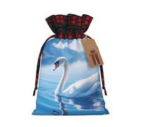 POEZJZW Swan In Lake Drawstring Gift Bag Snack Bag Candy Bag, Perfect For Celebration Christmas Birthdays, Parties Etc