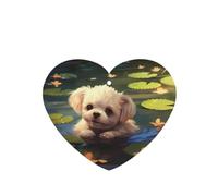 Poezjzw Swimming Puppy Pattern Car Air Fresheners 6 Pcs Heart Shape Hanging Aromatherapy Tablets Scented Fresheners For Bedroom Bathroom