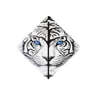 Poezjzw Tall White Tiger Pattern Car Air Fresheners 4 Pcs Square Hanging Aromatherapy Tablets Scented Fresheners For Bedroom Closet Shoe