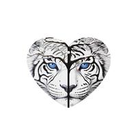 Poezjzw Tall White Tiger Pattern Car Air Fresheners 6 Pcs Heart Shape Hanging Aromatherapy Tablets Scented Fresheners For Bedroom Closet Shoe