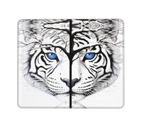 Poezjzw Tall White Tiger Pattern Mouse Pad Non-Slip Rubber Stitched Edges Waterproof Gaming Mouse Mat for Desk Gaming Work Wireless Mice 10 X 12 Inch