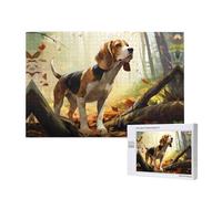Poezjzw Tame Beagle Puzzles For Adult 1000 Pieces Wooden Jigsaw For Family Friend Home Decor Wall Art 29.5 X 19.7 In