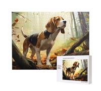 Poezjzw Tame Beagle Puzzles For Adult 500 Pieces Wooden Jigsaw For Family Friend Home Decor Wall Art 20.4 X 15 In