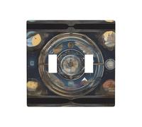 Poezjzw Tarot Compass Pattern Decorative Light Switch Plate Covers 2 Gang Wall Plate Double Toggle Switch Cover 4.5 X 4.5 in