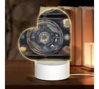 POEZJZW Tarot Compass Pattern Heart Shape Acrylic Night Light with USB Cable Adjustable 3 Colors for Restaurant Bar Cafe
