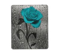 POEZJZW Teal Gray Rose Flower Textured Mouse Pad, Rubberized Locking Edge Anti-Slip Mouse Pad For Office Gaming Computer Laptop 7 X 8.6 In