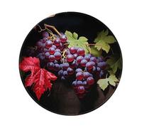 POEZJZW Tempting Grapes Pattern Round Mouse Pad Desktop Protection Mat with Non-Slip Rubber Base 7.9Ã-7.9 in for Home and Office