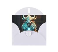 POEZJZW The Bearded Cow Pearl Paper Christmas Cards, With White Envelopes, Thank You Cards, Wedding, Valentine'S Day Cards 10-Count
